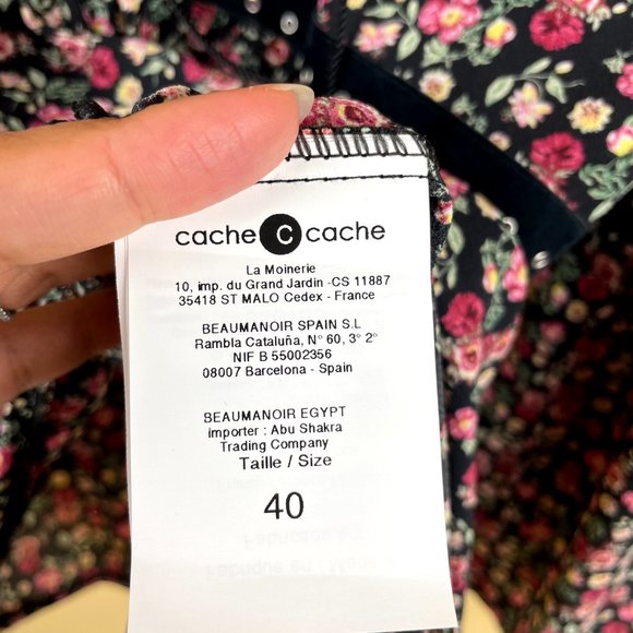 Cache Cache Boho Floral Baby Doll Peasant Blouse M - Picture 6 of 9
